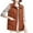 Brown, variant on GigrtiJin Corduroy Plus Size Vest Jacket for Women Solid Color Lapel Zip Up Sleeveless Outcoat with Pocket