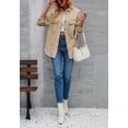 thumbnail image 4 of Solid Color Distressed Jacket, Beige, Small, 4 of 5