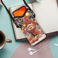 thumbnail image 2 of SEANATIVE Men Women Neoprene Cell Phone Crossbody Purse Case With Removable Adjustable Strap Waterproof Mini Travel Phone Bag for Phone Key, 8 x 4 inch, Cute Cat Christmas Tree Ball Lights, 2 of 7