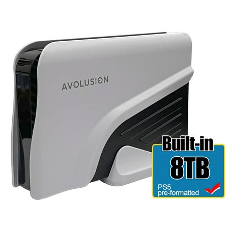 Avolusion PRO-Z Series 8TB External Gaming Hard Drive for PS5, White