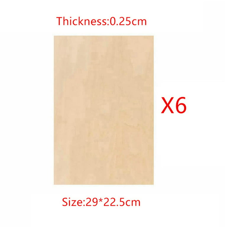6 Pack 9 x 11.4 Inch Basswood Sheets,1/16 Thin Craft Plywood Sheets,Plywood  Board Thin Wood Board Sheets,Unfinished Wood Boards for DIY Projects,Model  Making 