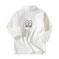 thumbnail image 2 of bbymog Winter Boys Shirts Size 10-12 Fleece Warm Mock Neck Base Tops for Girls White B 3 Years, 2 of 4