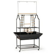 Prevue Pet Products 3180BLK Black Hammertone Metal Parrot Playstand, Large, 30 Inch Length x 22 Inch Width x 73-1/2 Inch Height