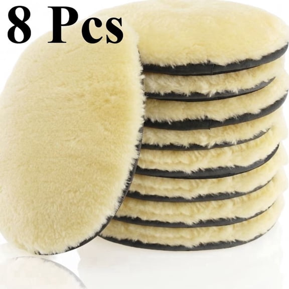 8Pcs Lambswool Polishing Pads, High Absorbency Buffing Covers for Car Cleaning Waxing