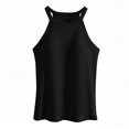 thumbnail image 3 of XIAONU Womens Ribbed Halter Tank Top Sleeveless Slim Fit Gym Daily Camis, 3 of 3