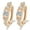 Gold, variant on Ayyufe Women Gold Plated Heart Multi Rhinestones Clip Earrings Ear