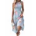 thumbnail image 1 of Women'S Summer Floral Mid-Length Dress Ruffle Sleeve Smocked Sundress Flowy Wedding Guest Dresses Flower XL, 1 of 9
