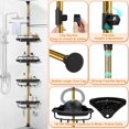 thumbnail image 2 of Upgrade Sturdy Shower Caddy Tension Pole Black and Gold Corner Shower Caddy 18/8 Stainless Steel Rustproof 4 Tier Adjustable Shelves for Bathtub Shampoo Accessories Storage Rack 32-122inch, 2 of 13