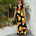 thumbnail image 6 of Candy Corn Pattern Halloween Dress Fashion Boho Beach Long Dresses Female Party Printed Maxi Dress, 6 of 9