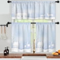 thumbnail image 3 of LALILO Kitchen Curtains and Valances Set of 3 36" Art House Window Treatment Tiers for Window Decor, 3 of 5