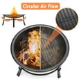 thumbnail image 5 of KingSo 26 inch Fire Pit for Outdoor Round Wood Burning Fire Pit Bowl for Camping Picnic Bonfire Patio Outside Backyard Garden Small Bonfire Pit Steel Firepit Bowl with Mesh Screen and Fire Poker, 5 of 10