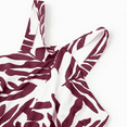 thumbnail image 4 of PatPat Tenues Assorties pour la Famille Chemises à Imprimé de Feuilles Rouges et Robe à Bretelles avec Ceinture pour Hawaii/croisière/centre de Villégiature/tenue Décontractée, 4 of 5