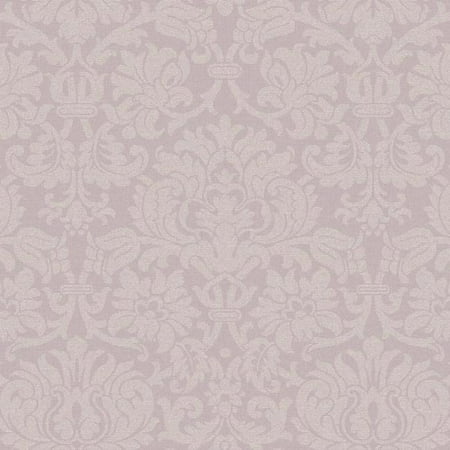 Damask Stripes Wallpaper - York Wallcoverings Roses PN0547 Damask Stripe Wallpaper, Purple