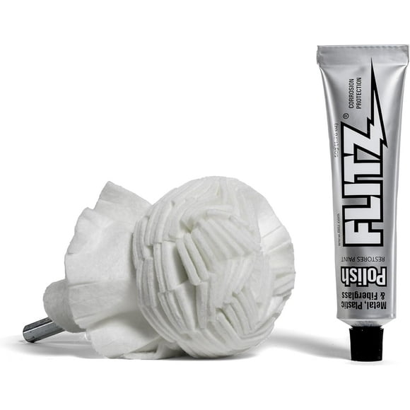 Broca Buff Ball FLITZ de 7,6 cm con pasta de pulir de 50 g