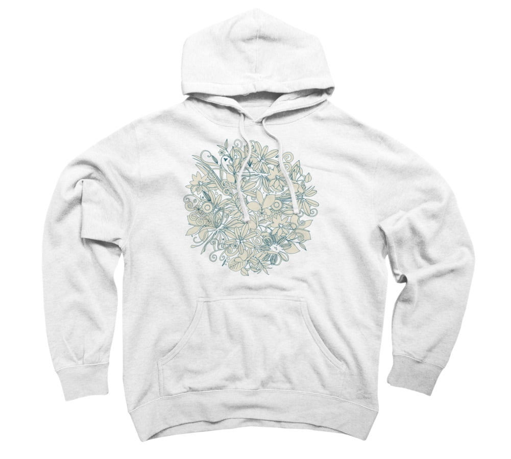 Denim flower circle White Graphic Pullover Hoodie - Design By Humans S -  Walmart.com