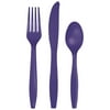 Purple Plastic Cutlery Assortment, Pack of 18, 2 Packs