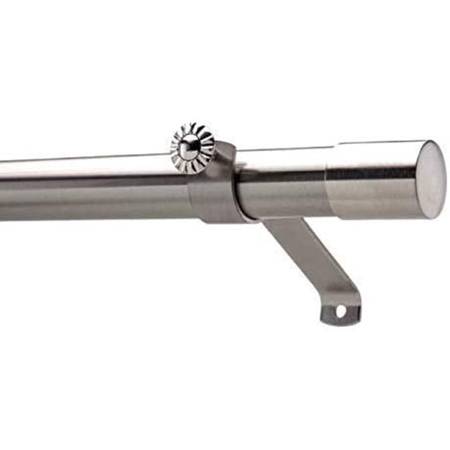 Tailor & Taylor Curtain Rod With Endcap Finials | Metal Telescopic Drapery Hardware Set | Adjustable Rod 18" to 36" Width with Y Style Bracket & Cup Finial | for Kitchen, Living Room & Windows (Black)