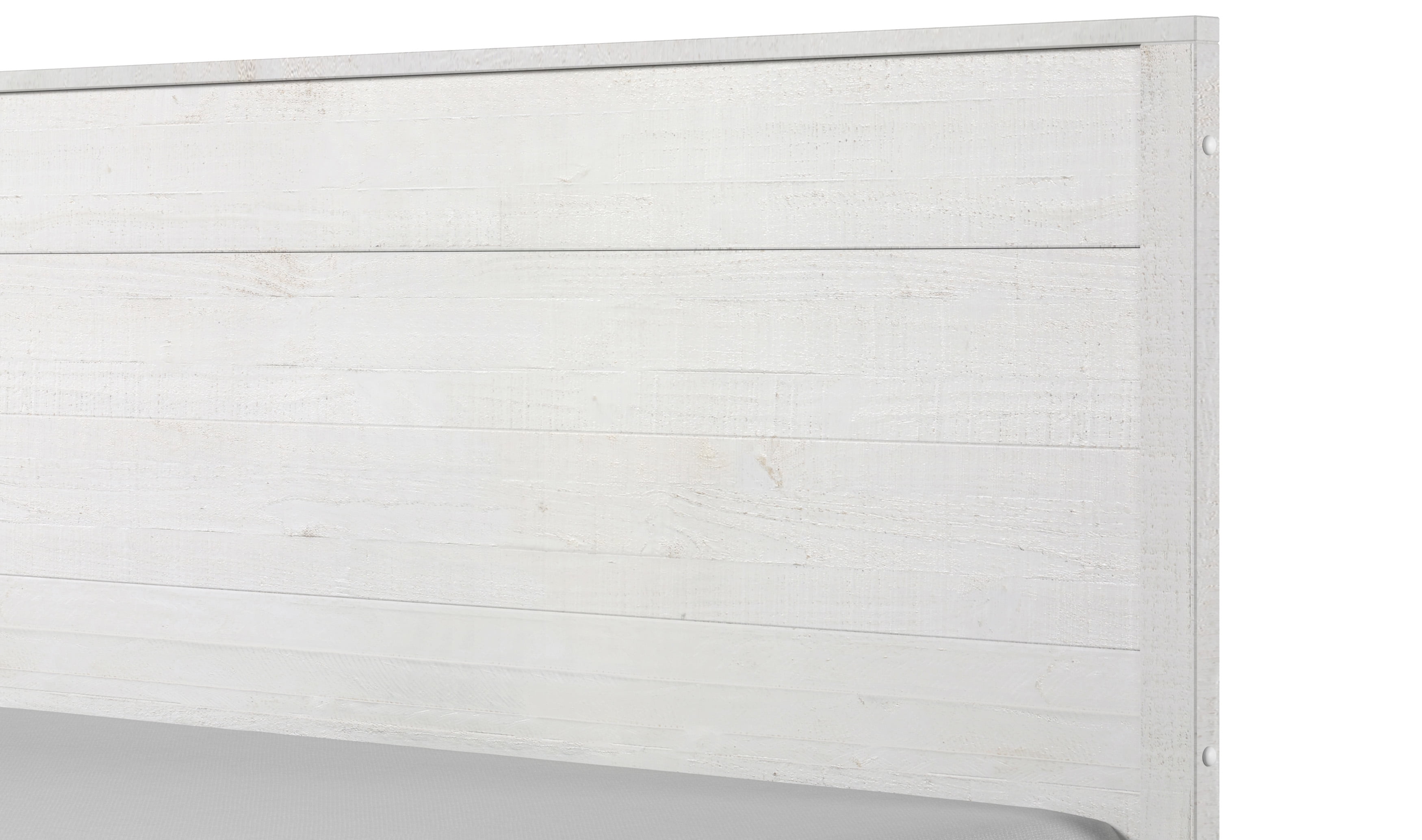 Camaflexi Hampton Solid Wood Queen Size Bed, Queen Bed Frame with Headboard, Coastal White Finish