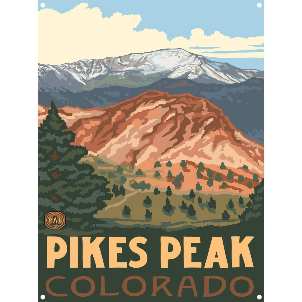 Pikes Peak Colorado Metal Art Print by Paul A. Lanquist (9" x 12