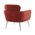 thumbnail image 4 of Modern Accent Chair,Upholstered Single Sofa Chair with Gold Metal Leg and Throw Pillow,Leisure Club Chair for Living Room Bedroom Dorm Room Office, Terracotta, 4 of 7