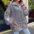 thumbnail image 2 of Drses Womens Fuzzy Fleece Jacket Trendy Winter Coat Long Sleeve Full Zip Up Coat Caual Plus Size Outerwear With Pockets, 2 of 6