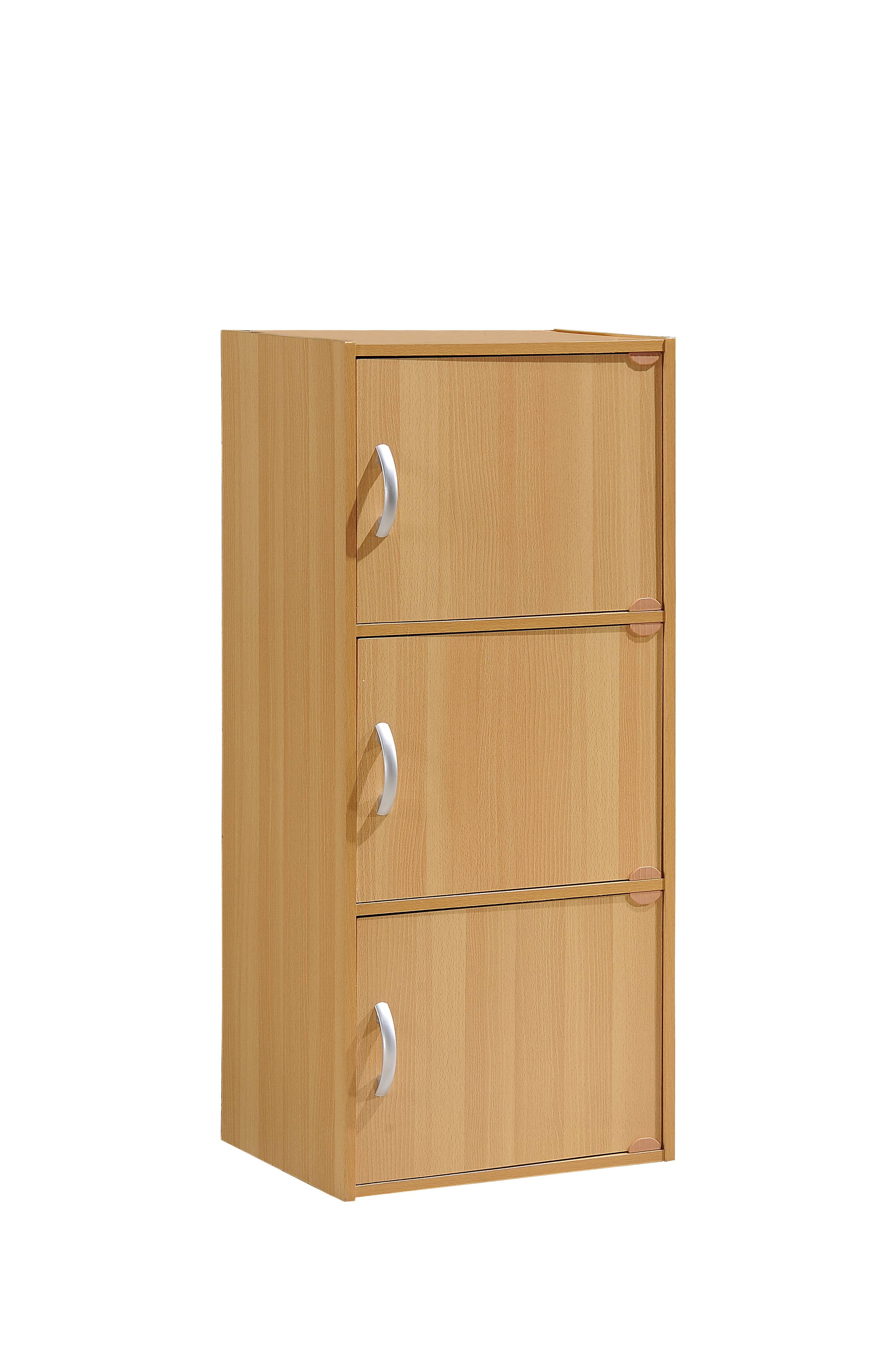 Details about   3 Door Storage Cabinet Shelf Organizer Bookcase Pantry Cupboard Closet White 