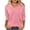 Pink, variant on Mgmyaa Womens 3/4 Length Sleeve Tops 2025 Summer V Neck Tee Shirts Dressy Casual Work Tunic Blouses Spring Clothes