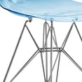 thumbnail image 7 of Cresco Dining Chair in Acrylic with Chrome Eiffel Base and Curved Back Design Lightweight Easy Assembly for Modern Home, Kitchen, Cafes in Transparent Blue, 7 of 7