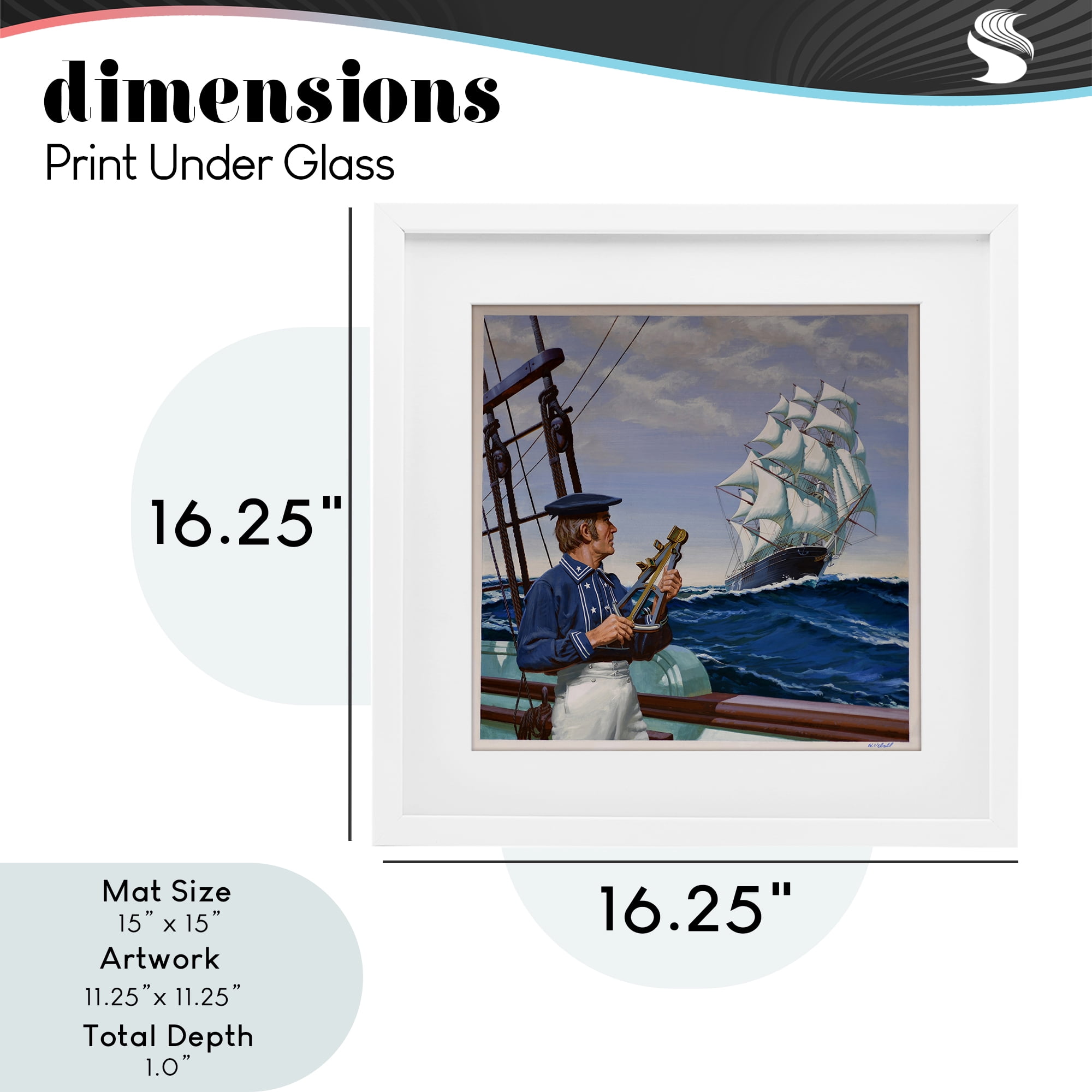 Flying Cloud Sailing Ship White Framed Print Under Glass, design by Wind River Studios