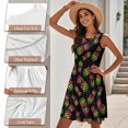 thumbnail image 6 of Garronmavis Matching Beach Outfits for Couples Mens Short Sleeve Shirt Summer Beach Shirts Size L and Women Beach Vacation Casual Sundress Black Pineapple Tank Dress, 6 of 7