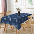 thumbnail image 5 of Duangreer Christmas White Snowflake Rectangle Tablecloth, Table Cover with Waterproof Wrinkle Resistant for Party Decorations, 60 x 120 Inch, 5 of 6