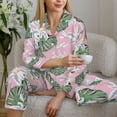 thumbnail image 6 of Honeii Lilies Flowers print Women's Pajama Sets Long Sleeve Button Down Sleepwear Nightwear Soft Pjs Lounge Sets-Medium, 6 of 7
