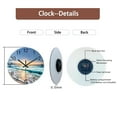 thumbnail image 4 of Blue Beach Wall Clock for Kitchen 14 Inch Round Coastal Clocks for Walls Analog Glass Wall Clock Non Ticking, 4 of 5