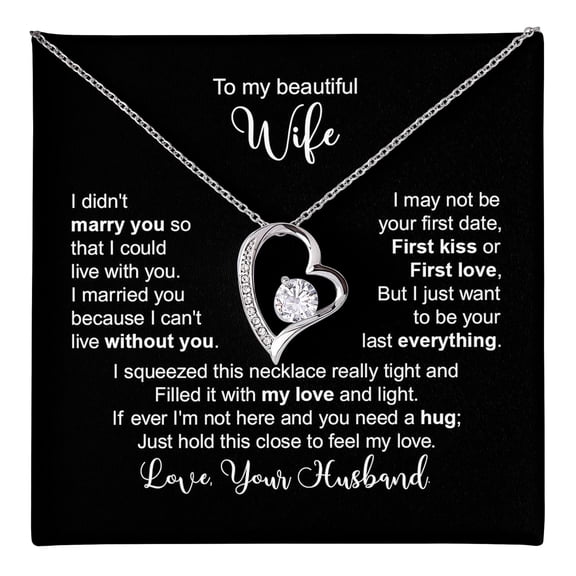 Jewelry Her, To My Wife Necklace With Message Card, I Found The Love Of My Life Forever Love Necklace, Birthday Wife, Valentines Day #8 #1812, White Forever Love Necklace