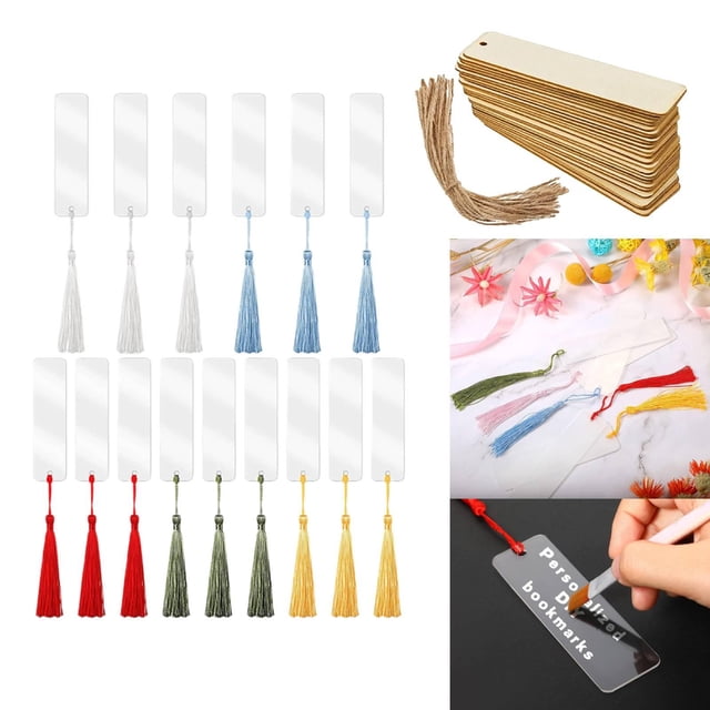 15 Piezas de Acrílico BLESIY Borlas 36 Piezas Etiquetas de Bricolaje Orificio para Niños