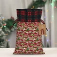 thumbnail image 5 of Kdxio Red Houses Christmas Drawstring Bags Xmas Buffalo Plaid Candy Bags Linen Treat Bags Christmas Gift Bags for Presents-Black, 5 of 8