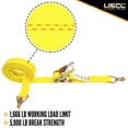 thumbnail image 2 of 30' Yellow Ratchet Strap w/ Double Stud Fittings On Both Ends, 2 of 7
