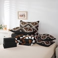 thumbnail image 6 of jejeloiu Vintage Aztec Rhombus 7-Piece Twin Bedding Sets,Brown Black White Bedding Comforter Set,Boho Tribal Geometric Sheet Sets For Kids,Luxury Bedroom Decor Reversible, 6 of 8