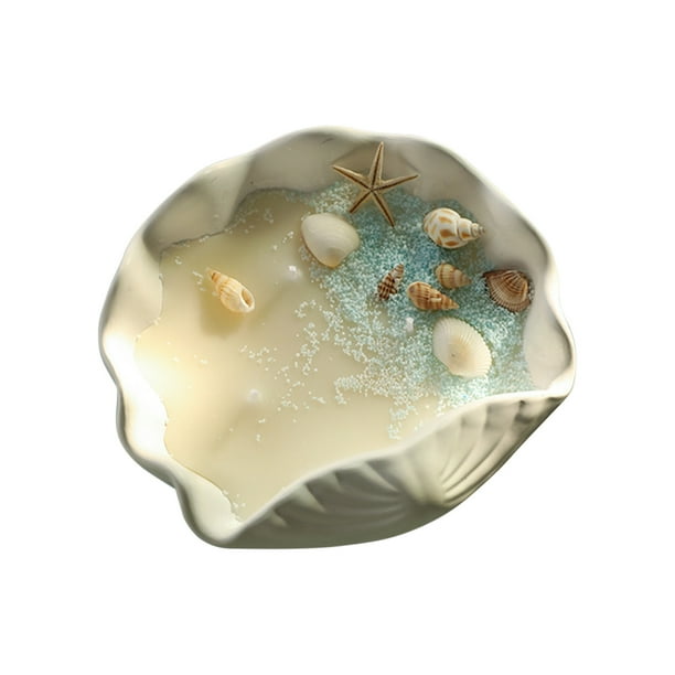 Velas naturales, vela de gel de cera de soja con aceite, velas decorativas, velas terapéuticas para mujeres, vela antiestrés de concha.