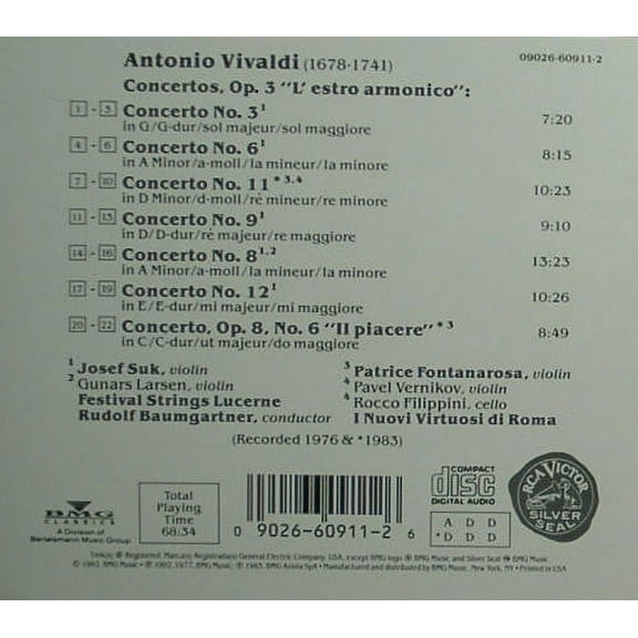 Vivaldi / Baumgartner / Suk - Violin Ctos from - Music & Performance - CD