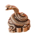 thumbnail image 3 of Estatua de serpiente de latón, escultura Animal, adorno de escritorio, figura en miniatura para gabinete, 3 of 9