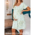 thumbnail image 6 of Avidlove Nightgowns for Women Pleated Sleep Shirts Lace Trim Neck Sleep Dress Short Sleeve Night Shirts, 6 of 7