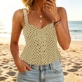 thumbnail image 5 of ClodeEU Women's Polka Dot Print Spaghetti Strap Peplum Cami Top,Sweetheart Neck Sleeveless Summer Tank Beige,Women's Plus L, 5 of 5