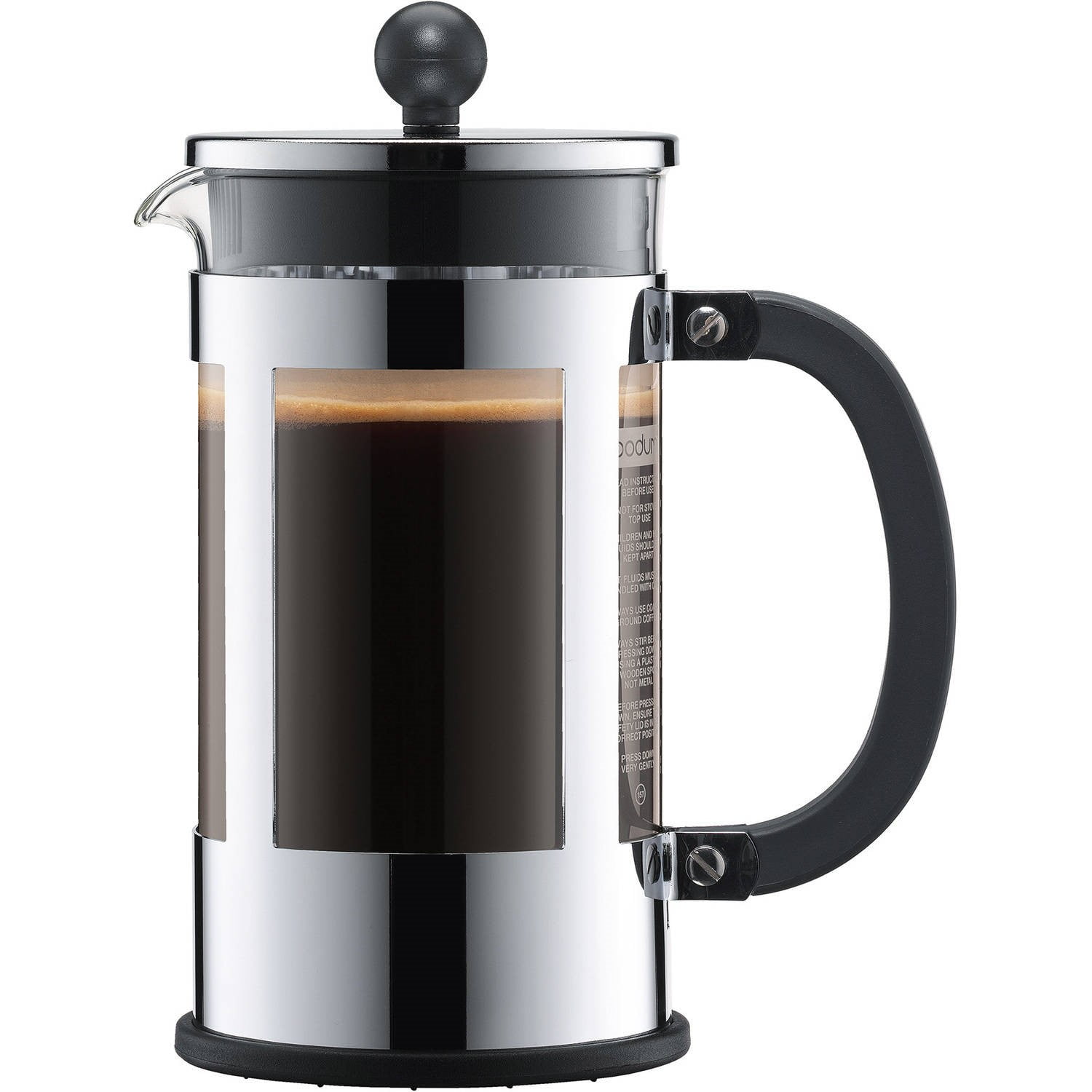 BODUM Kenya French Press Coffee Maker, 34 Ounce, Stainless Steel