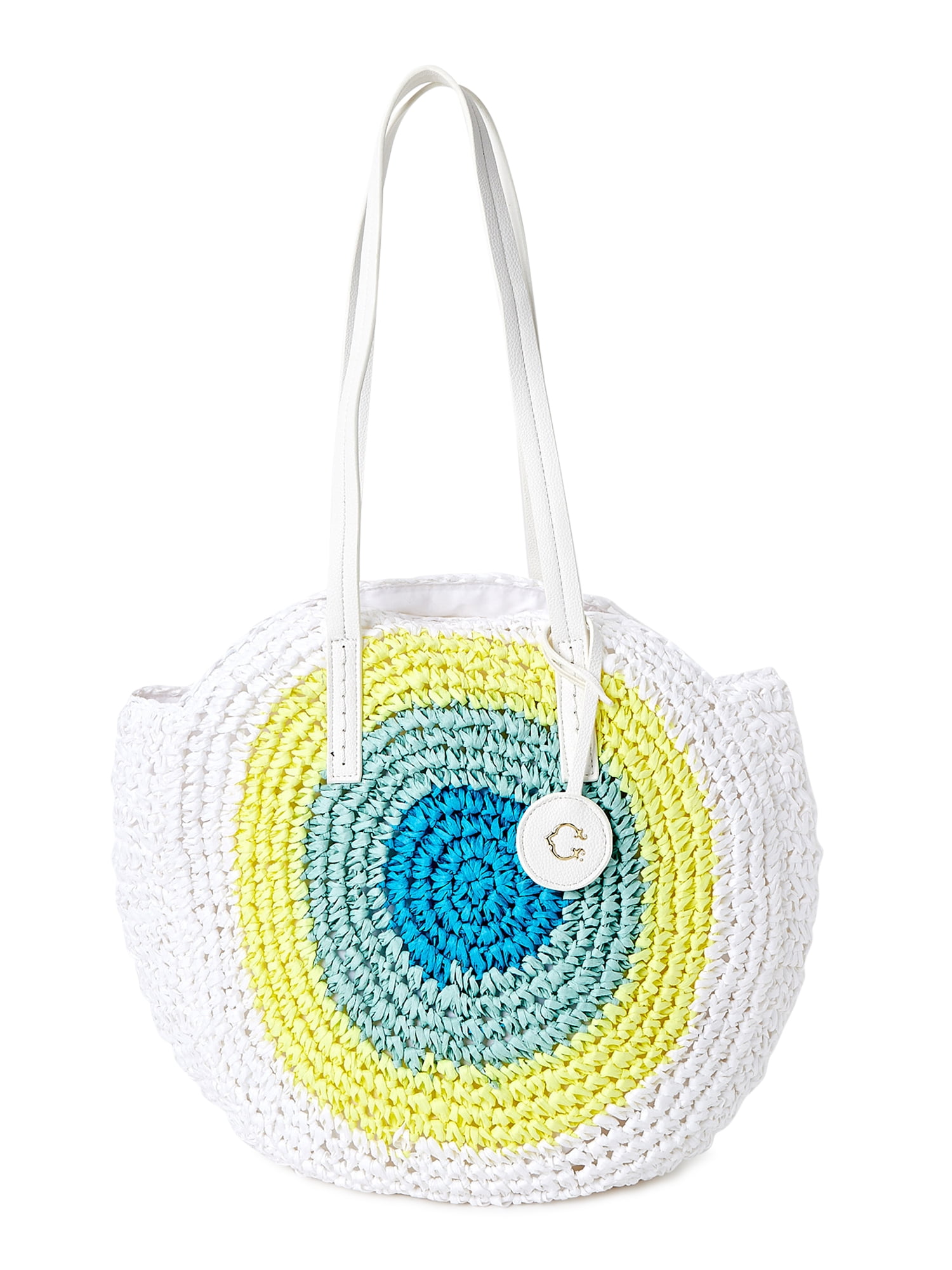 Beige handbag and white application Crochet bag Women's bag Handmade Made in Italy Women's accessory