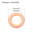thumbnail image 2 of Uxcell Flat Copper Washers Copper Flat Sealing Ring Copper 22 pack 6x12x1.5mm, 2 of 6
