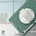 thumbnail image 5 of ELEHOLD for iPad 10th Gen 10.9" 2022 Rugged Case Three-Layer Protection with 360° Rotating Kickstand Adjustable Handstrap Pencil Holder Shockproof Case For iPad 10.9" 2022,Emeraldgreen, 5 of 8