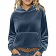thumbnail image 2 of Hvyesh Womens Oversized Corduroy Hoodies Casual Long Sleeve Pullover Tops Solid Hooded Sweatshirts 2025 Fall Winter Pullover with Pockets, 2 of 7
