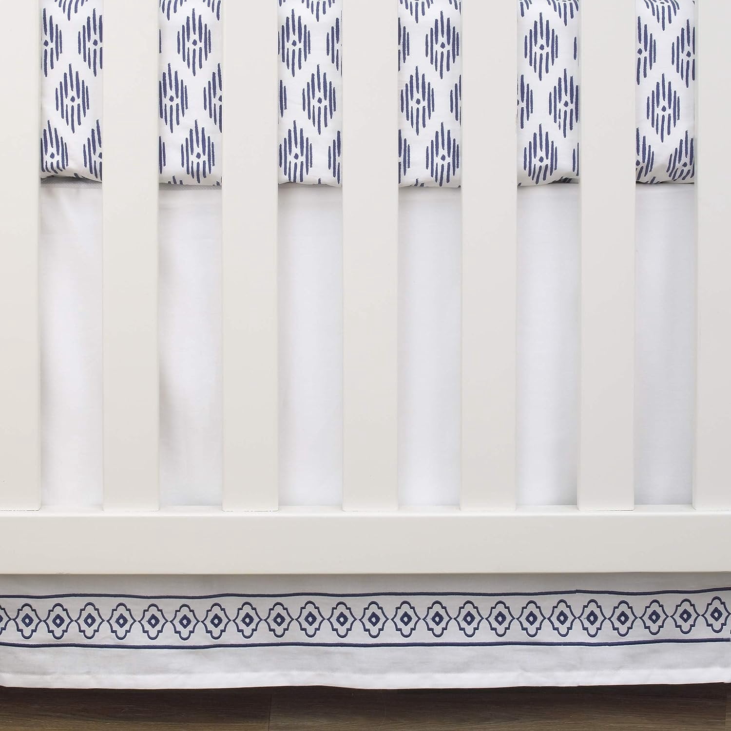 NoJo Indigo Hues 4-Piece Nursery Blue White Elephant Comforter Bedding Sets, Full