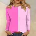 thumbnail image 1 of RXIRUCGD T-Shirts de Mode pour Femmes Col Rond Décontracté T-Shirt Ample à Manches Longues, Rose, Taille : m, 1 of 5